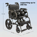 Ultra Light Ergonomic Wheelchair with Removable Footrest