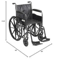 Drive Medical SSP220DDA-ELR Silver Sport 2 Full-Reclining Transport Wheelchair with Detachable Desk Arms and Swing-Away Elevating Leg Rest, Black