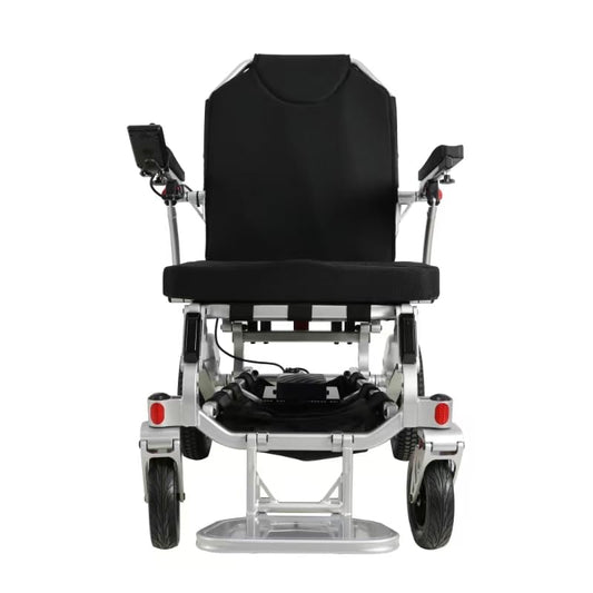 Ranger Magnum Ultra Heavy Duty Folding Electric Wheelchair - All-Terrain, Weatherproof, Dual 350W Motors, Remote Control, 660 lb Capacity, Dual Side Batteries (Silver, XL (24" Seat))