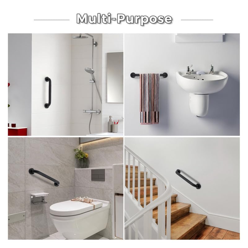 Grab Bars for Shower, 2 Pack 16-Inch Anti Slip Shower Handles for Elderly, Safety Shower Grab Bar, Stainless Steel Handicap Grab Bars for Bathroom (Polished Nickel 1" Diameter)