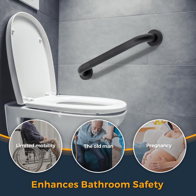 Grab Bars for Shower, 2 Pack 16-Inch Anti Slip Shower Handles for Elderly, Safety Shower Grab Bar, Stainless Steel Handicap Grab Bars for Bathroom (Polished Nickel 1" Diameter)