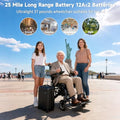 37 LBS Lightweight Carbon Fiber Electric Wheelchairs for Adults, 30 Miles Long Range Foldable Motorized Wheelchair with 2 Lithium Batteries & Dual Motors