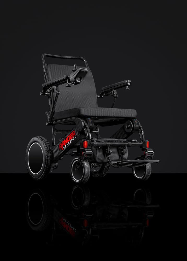 Porto Mobility Ranger SpacePro XL Carbon Fiber Lighweight Foldable Next Generation Electric Wheelchair (Carbon, XL Wide Seat)