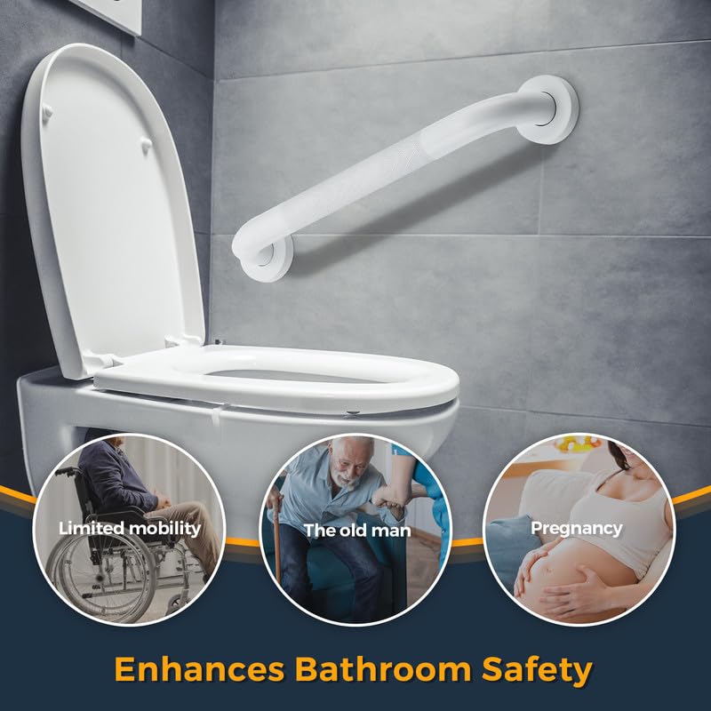 Grab Bars for Shower, 2 Pack 16-Inch Anti Slip Shower Handles for Elderly, Safety Shower Grab Bar, Stainless Steel Handicap Grab Bars for Bathroom (Polished Nickel 1" Diameter)
