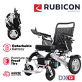 Rubicon DX12 Next Generation, 30-Mile Freedom Range. Airline Approved Electric Wheelchair with Dual 12AH Lithium Batteries, Powerful 2x300W High Performance Motors
