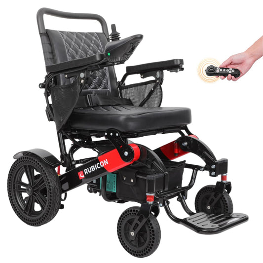 DX08 Rubicon - Puncture-Free Wheels Electric Wheelchair with Long Range Batteries, Powerful 500W Motors, All Terrain (Longest Range)