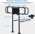 Bed Rails for Elderly Adults Safety - Elderly Assistance Products, Bedrails for Rlderly Adults Grab Bar Bed Handrails, Bed Rail with Pocket, Motion Sensor Light Fits King, Queen, Full, Twin (Black)