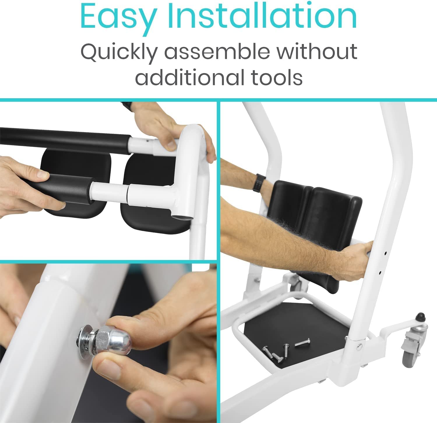 Vive Mobility Sit to Stand Patient Lift for Handicapped - Stand Assist Lift Aid for Home Care Use - Elderly Lift Assist Transfer Device - Transport Chair Stand Assist for Seniors, Adults & Disabled