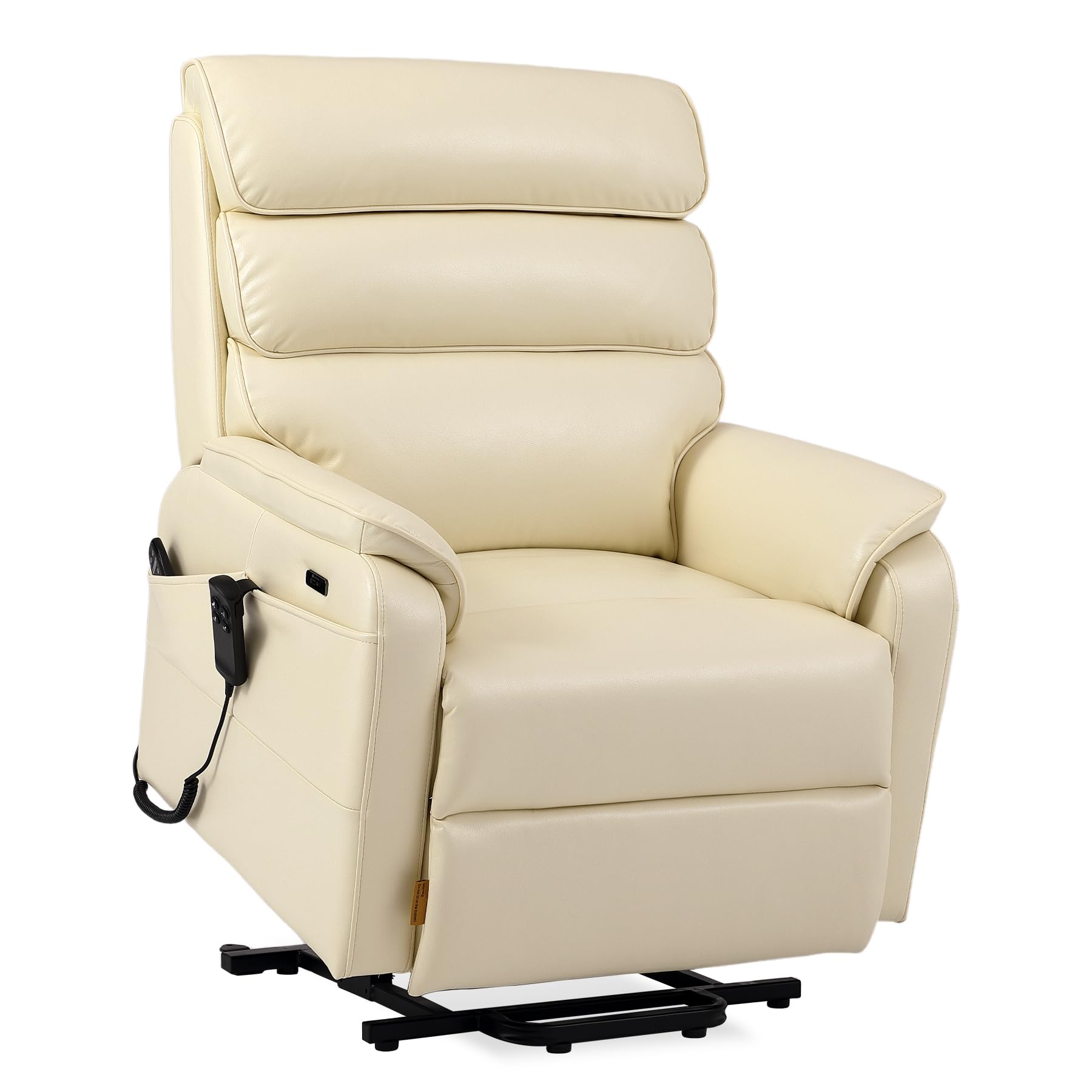 DYNOX Big Tall Man Large-Wide Power Dual Motor Lift Recliners Chairs for Elderly Lay Flat Lift Chair with Infinite Positions, Heat & Massage, Supports 400 LBS(9298L,Faux Leather,Brown)