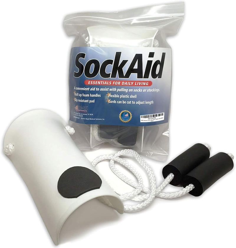 RMS Deluxe Sock Aid - Socks Helper with Foam Handles (for Regular Socks)