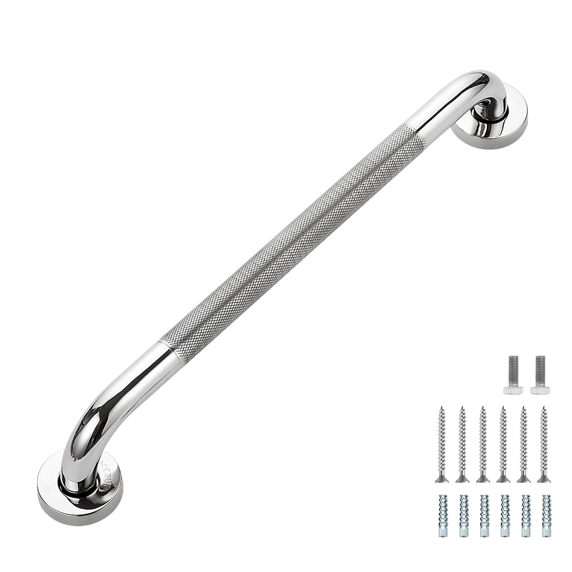 Grab Bars for Shower, 2 Pack 16-Inch Anti Slip Shower Handles for Elderly, Safety Shower Grab Bar, Stainless Steel Handicap Grab Bars for Bathroom (Polished Nickel 1" Diameter)