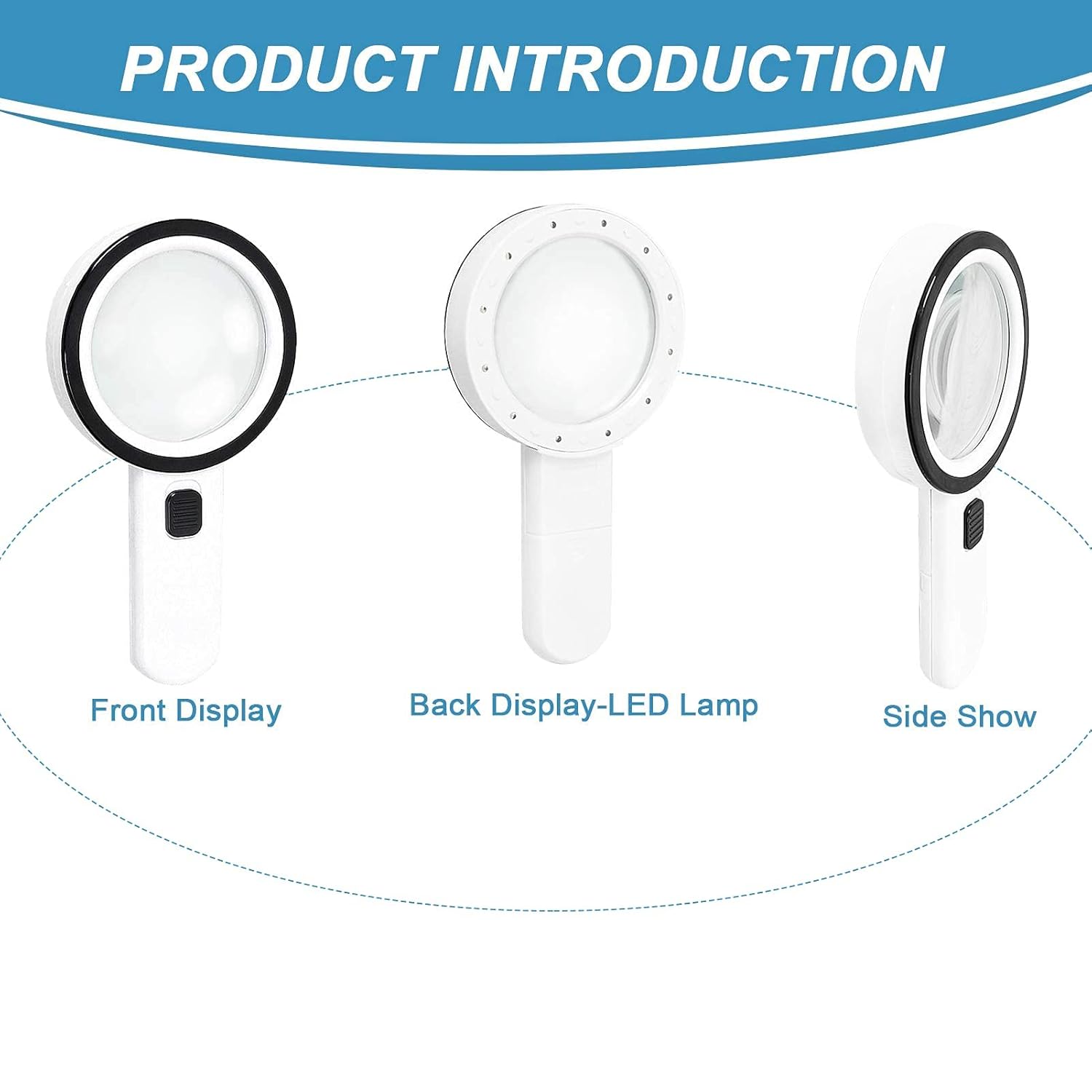 Magnifying Glass with 12 LED Lights, 30X Double Glass Lens Handheld Illuminated Magnifier Reading Magnifying Glass with for Seniors Read, Coins, Stamps, Map, Inspection, Macular Degeneration
