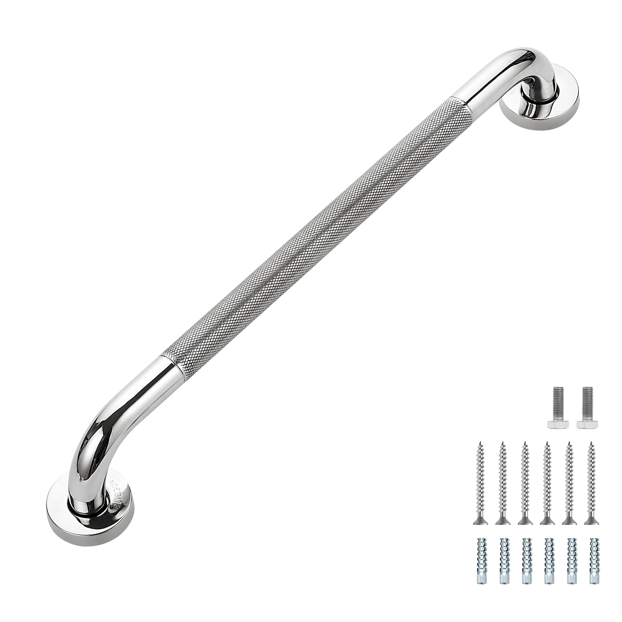 Grab Bars for Shower, 2 Pack 16-Inch Anti Slip Shower Handles for Elderly, Safety Shower Grab Bar, Stainless Steel Handicap Grab Bars for Bathroom (Polished Nickel 1" Diameter)