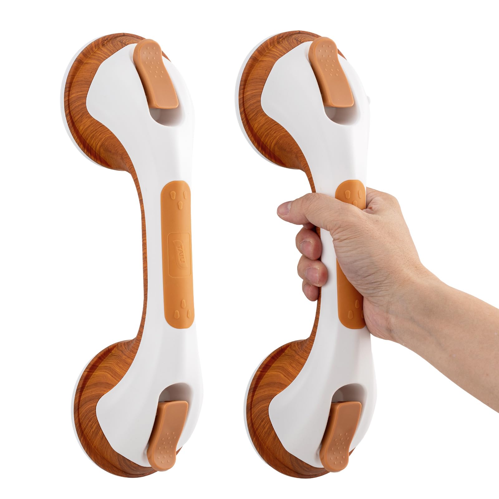 TAILI Grab Bars for Bathtubs and Showers 2 Pack Suction Grab Bar, Heavy Duty Shower Handle Removable Bath Handrails for Seniors and Elderly, Bathroom Safety Grip No Drilling Waterproof,Grey