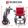 Rubicon DX04 World's Lightest (only 30lbs) Foldable Electric Wheelchair - Travel Size - Airline Approved - User Friendly - 10 mi Cruise Range - Ships from USA - Serviced in USA (Model3)