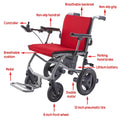 Rubicon DX04 World's Lightest (only 30lbs) Foldable Electric Wheelchair - Travel Size - Airline Approved - User Friendly - 10 mi Cruise Range - Ships from USA - Serviced in USA (Model3)