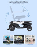 High-End Full Carbon Fiber Electric Wheelchair, 30 Miles All Terrain Motorized Wheelchair w/Dual Lithium Batteries and Brushless Motors,Foldable Power Electric Wheelchair for Adults,Airline Approved