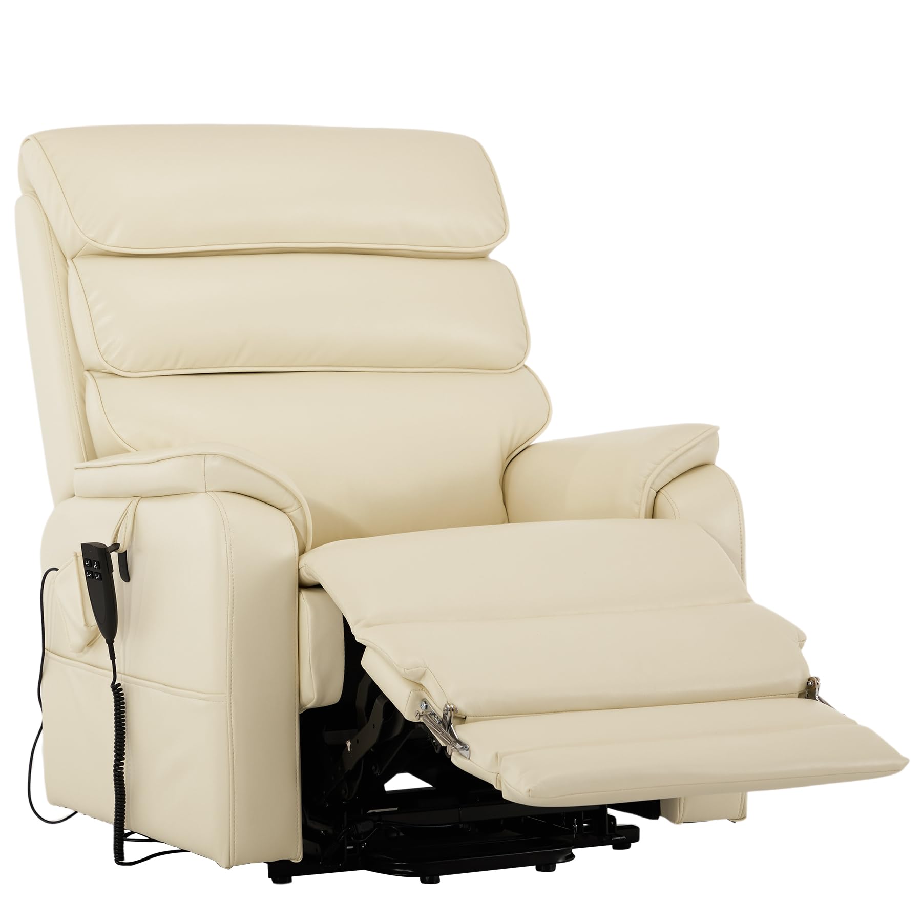 DYNOX Big Tall Man Large-Wide Power Dual Motor Lift Recliners Chairs for Elderly Lay Flat Lift Chair with Infinite Positions, Heat & Massage, Supports 400 LBS(9298L,Faux Leather,Brown)