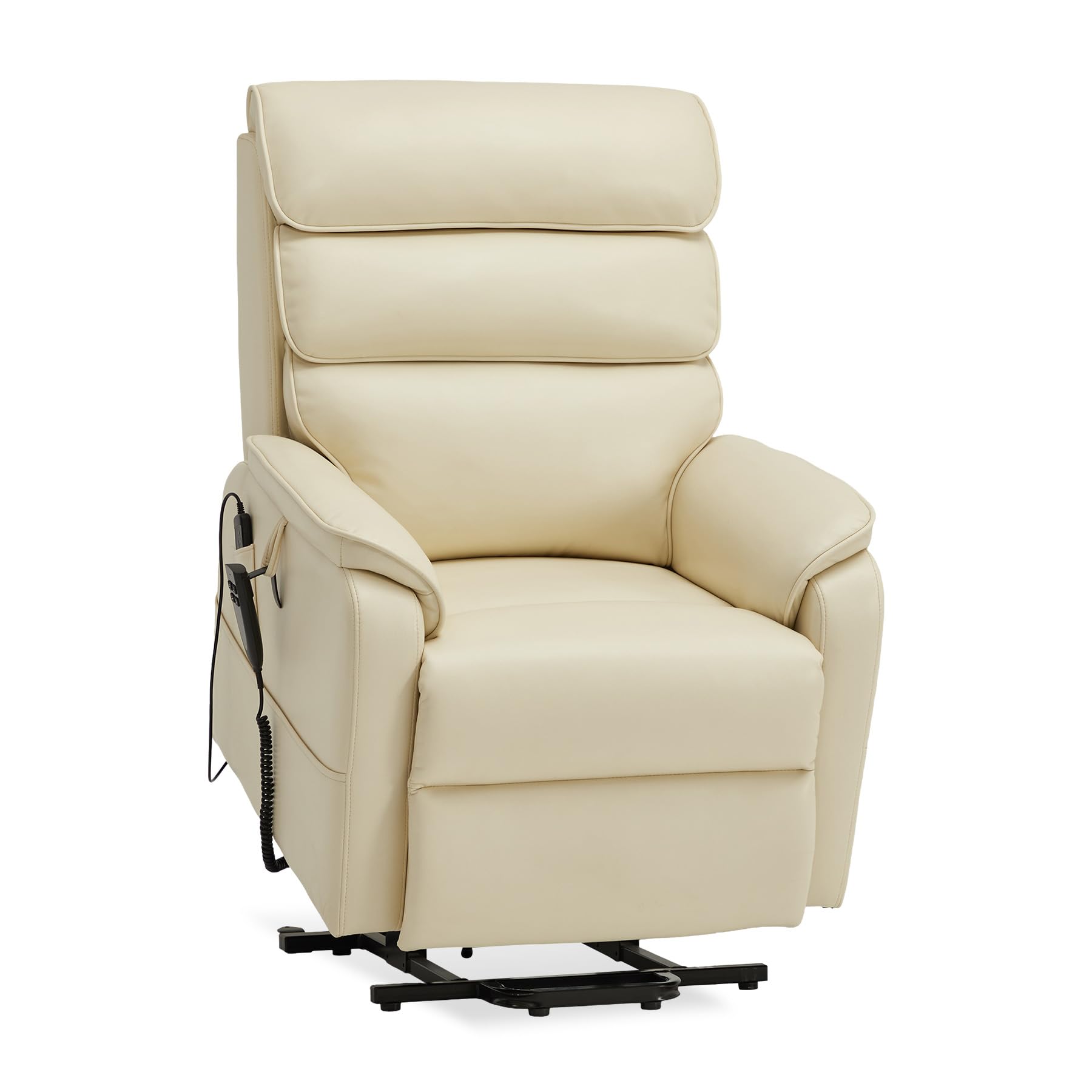 DYNOX Big Tall Man Large-Wide Power Dual Motor Lift Recliners Chairs for Elderly Lay Flat Lift Chair with Infinite Positions, Heat & Massage, Supports 400 LBS(9298L,Faux Leather,Brown)