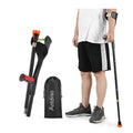 Forearm Crutch for Adults(x1 Unit), Forearm Crutch with Cuffs, Anti-Drop, Crutch for Walking, Forearm Crutch Lightweight Adjustable, Aluminum Forearm Crutch, Black Crutch (Single Black)