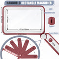 Magnifying Glass with Light, Rechargeable 5X Large Page Magnifier for Reading, Folding Handheld Dimmable, LED Lighted Rectangle Magnifier for Reading Book Small Print for Seniors Low Vision