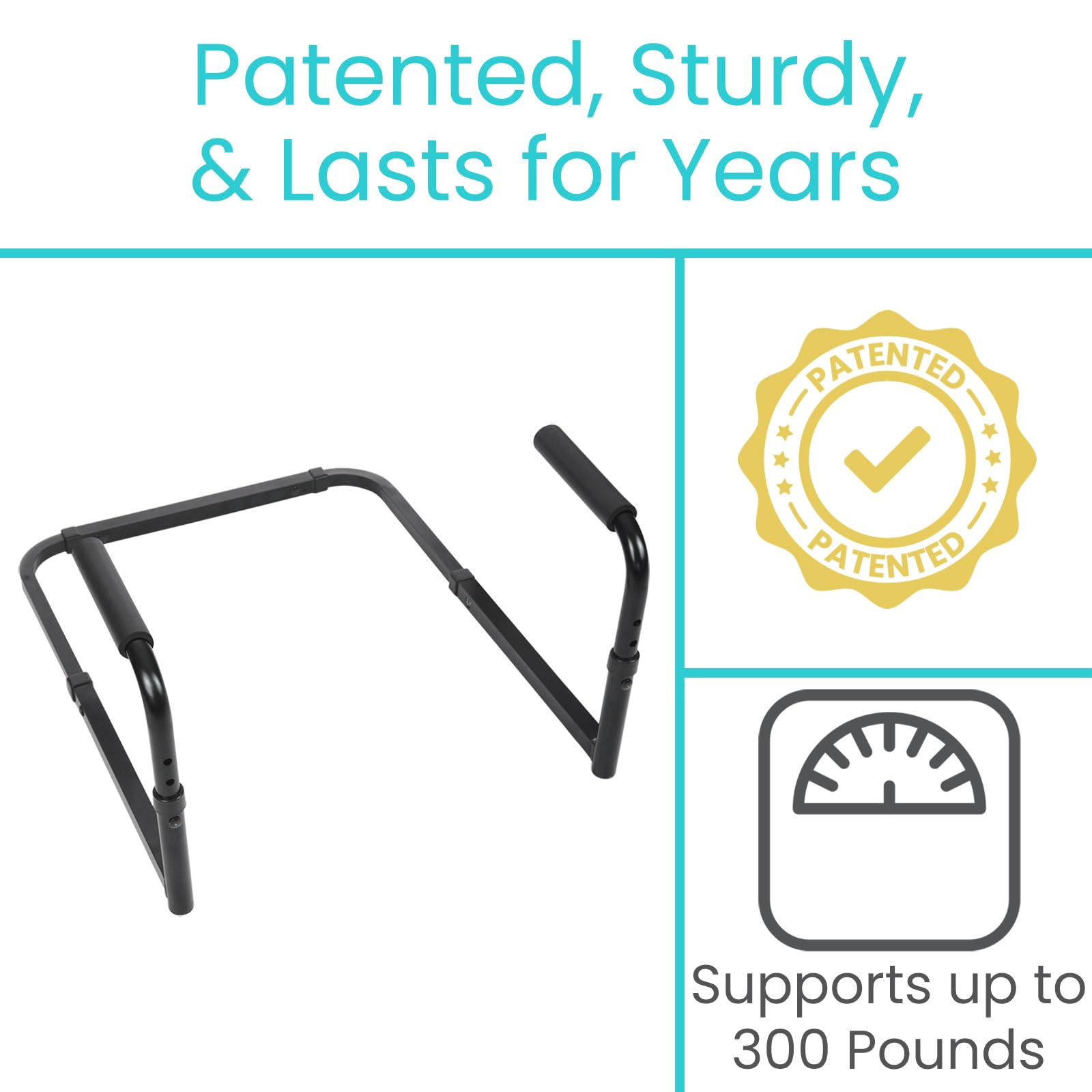 Vive Stand Assist - Mobility Standing Aid Rail for Couch, Chair - Assistance Handle for Patients, Elderly, Seniors and Disabled - Safety Grab Bar for Sitting, Sofa, Home - Adjustable, Portable Device