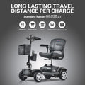 Metro Mobility 4 Wheel Folding Mobility Scooters for Seniors - 300 lbs Capacity Electric Mobility Scooter for Adults - Long Range Power Extended Battery with Thickened Seat and Crutch Box - Emerald