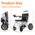 16" Big Front Wheel Electric Wheelchair, 19.7” Seat Width All Terrain Foldable Power Wheelchairs, Motorized Wheel Chair for Adults 330lbs, Dual Brakes, Rear Control Included, Led Light, Backpack