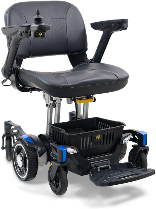 Golden Technologies Buzzaround CarryOn Power Electric Wheelchair - 21" Turning Radius - Folds to 10" - 46 LBS Base - Red/Blue Shrouds Included - GP130