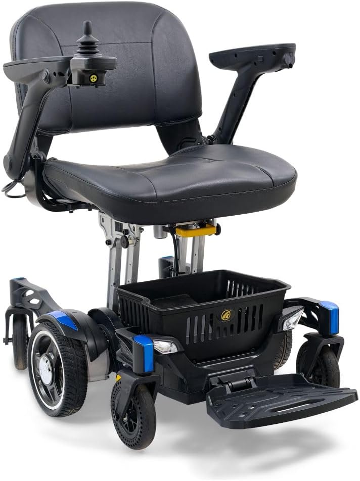 Golden Technologies Buzzaround CarryOn Power Electric Wheelchair - 21" Turning Radius - Folds to 10" - 46 LBS Base - Red/Blue Shrouds Included - GP130