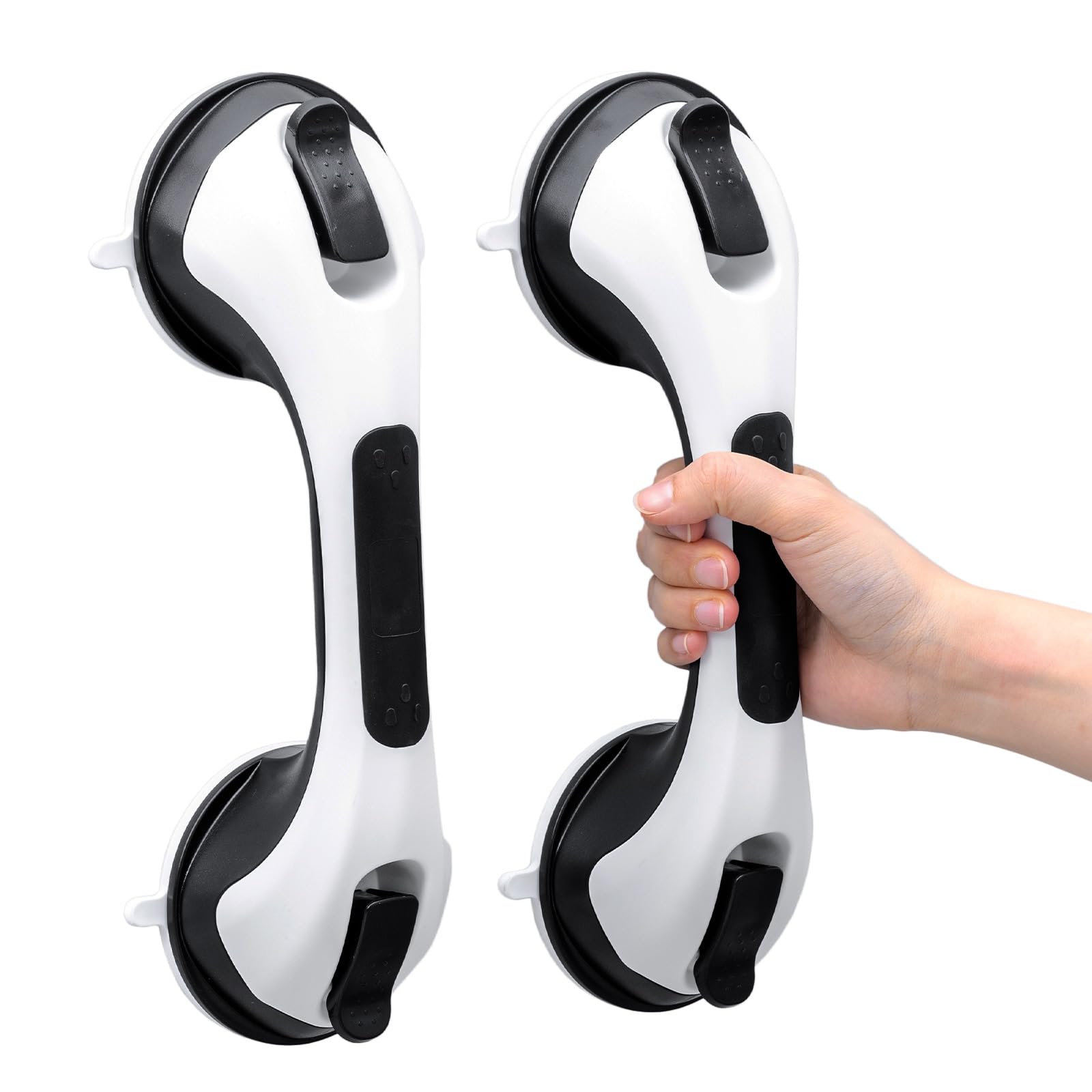 TAILI Grab Bars for Bathtubs and Showers 2 Pack Suction Grab Bar, Heavy Duty Shower Handle Removable Bath Handrails for Seniors and Elderly, Bathroom Safety Grip No Drilling Waterproof,Grey