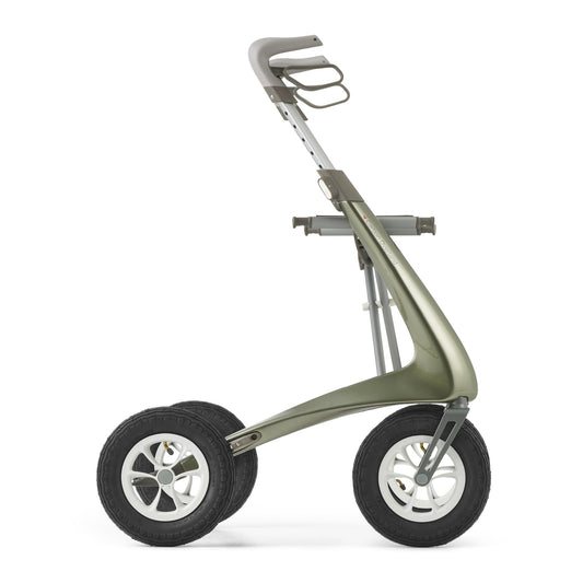 byACRE Carbon Overland/All Terrain Carbon rollator/Big Pneumatic Wheels/Lightweight at only 14.8 lbs/Foldable with seat