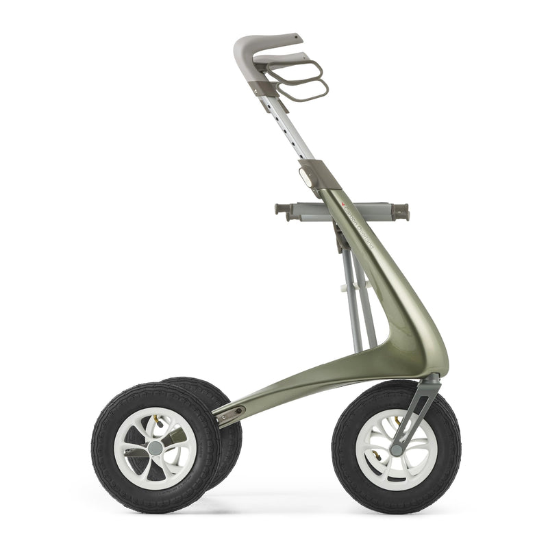 byACRE Carbon Overland/All Terrain Carbon rollator/Big Pneumatic Wheels/Lightweight at only 14.8 lbs/Foldable with seat