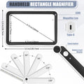 Magnifying Glass with Light, Rechargeable 5X Large Page Magnifier for Reading, Folding Handheld Dimmable, LED Lighted Rectangle Magnifier for Reading Book Small Print for Seniors Low Vision