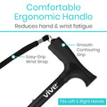 Vive Folding Cane - Foldable Walking Cane for Men, Women - Fold-up, Collapsible, Lightweight, Adjustable, Portable Hand Walking Stick - Balancing Mobility Aid - Comfortable Ergonomic Handle