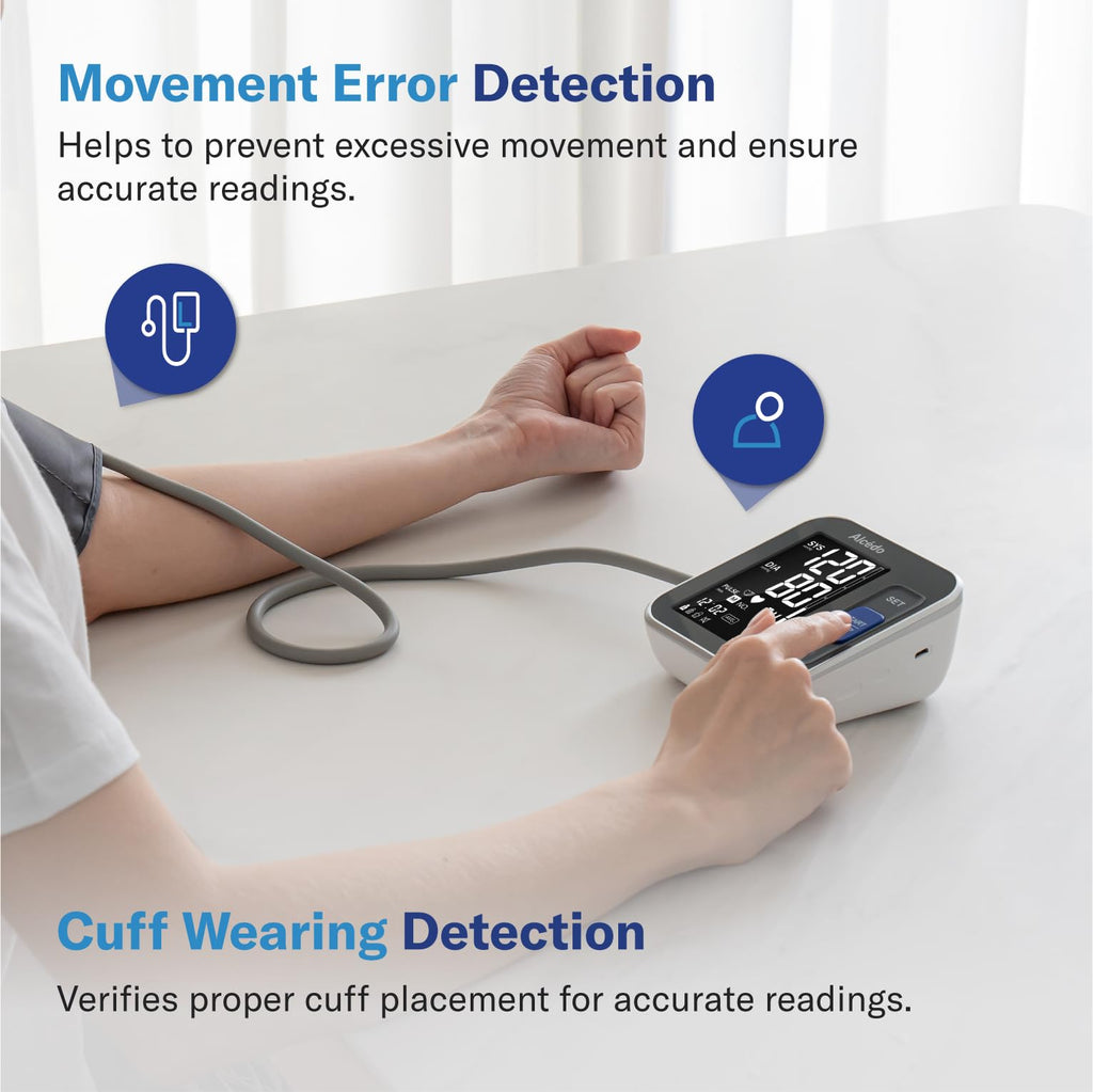 Alcedo Blood Pressure Monitor for Home Use, Automatic Digital BP Machine with Large Cuff for Upper Arm, LCD Screen, 2x120 Memory, Talking Function