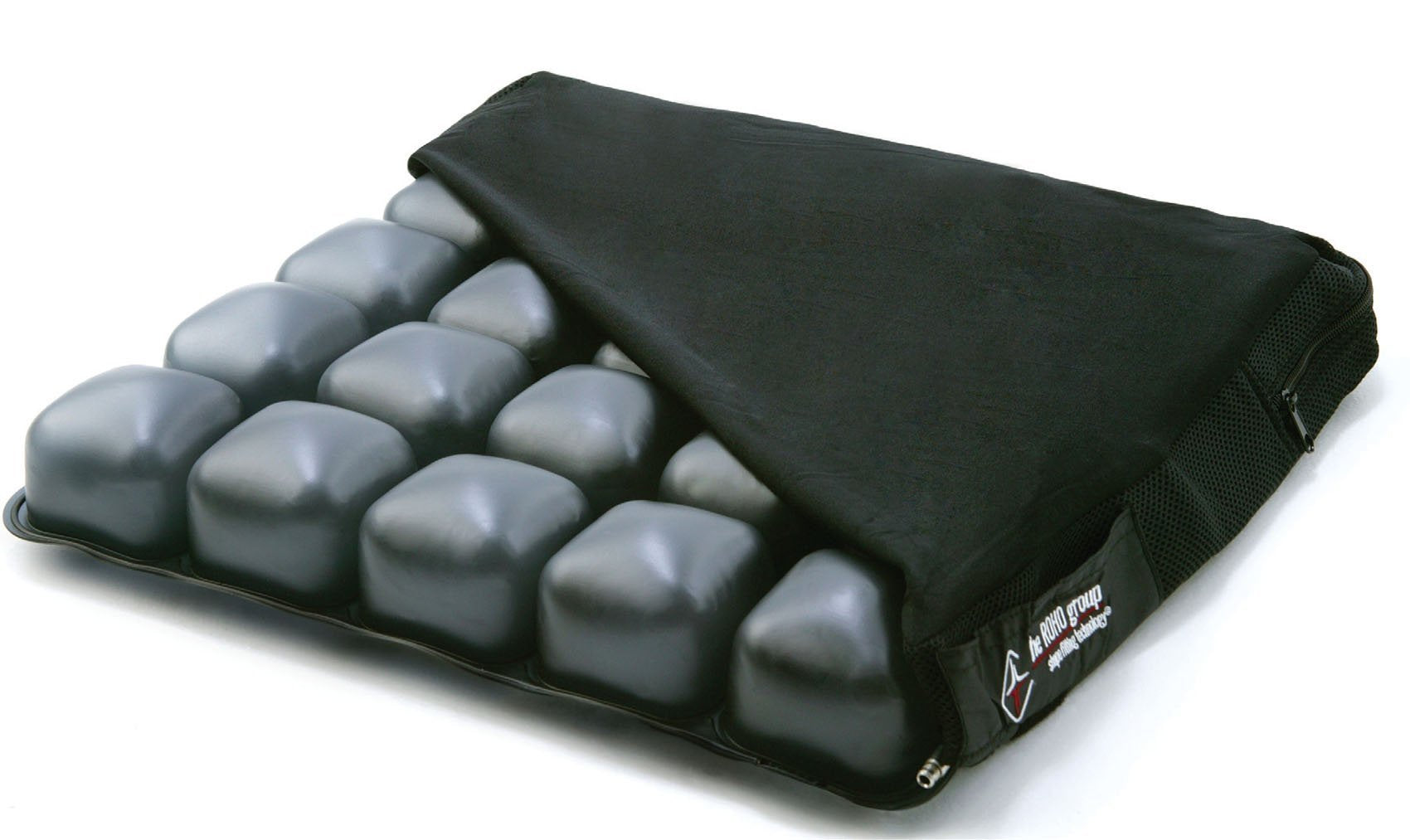 Roho Mosaic Cushion, Standard, Inflatable Seat Cushion for Office Chair, Wheelchair, Cars, Home Living, & Back Pain Support, Adjustable Cushion with Stretchable Cover & Non-Skid Bottom, 18" x 16"
