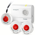 Caregiver Pager Wireless Call Buttons for Elderly Monitoring SOS Alert System Portable Alarm for Nurse Call Seniors Patients Emergency Home
