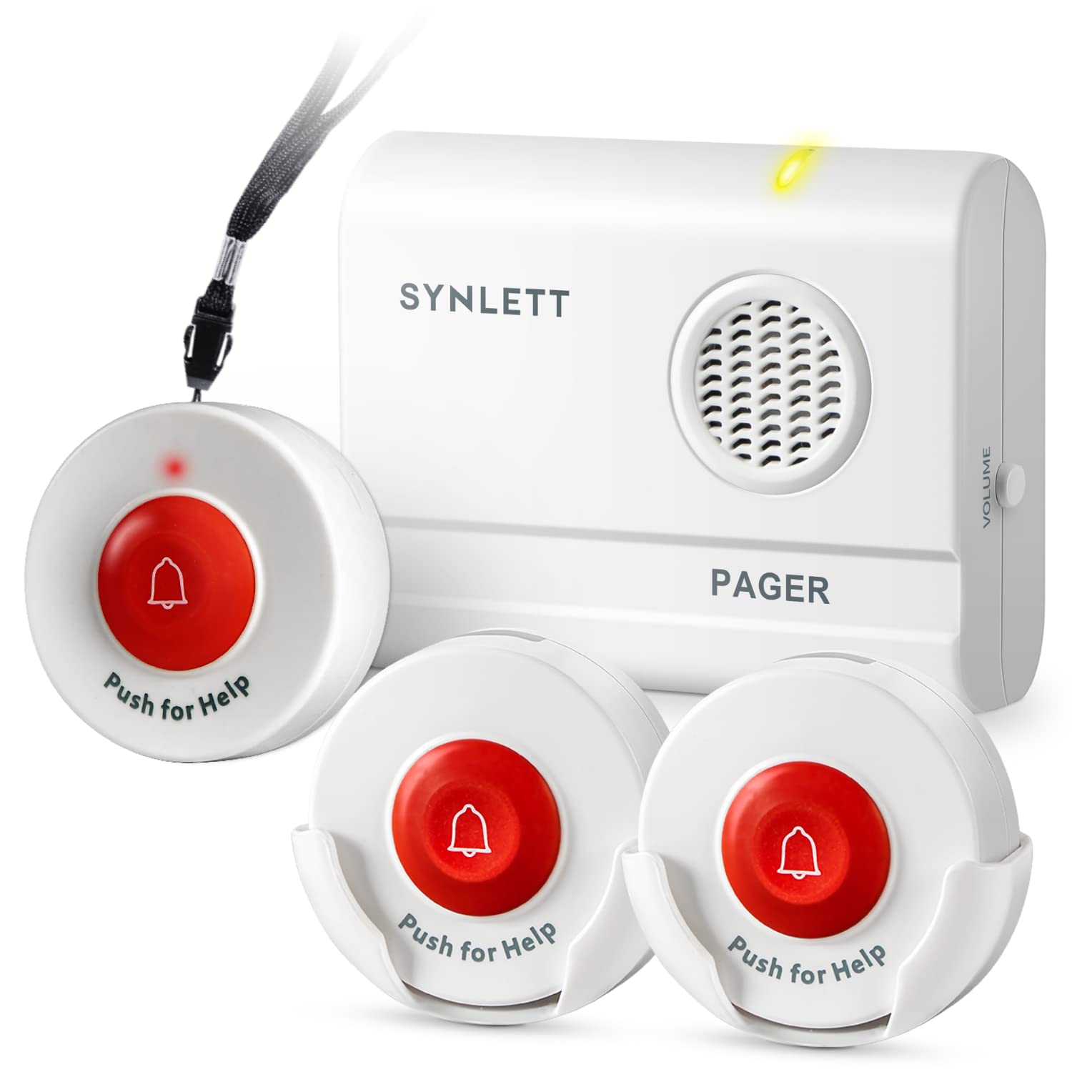Caregiver Pager Wireless Call Buttons for Elderly Monitoring SOS Alert System Portable Alarm for Nurse Call Seniors Patients Emergency Home