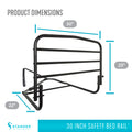 Stander 30inch Safety Bed Rail with Padded Pouch, Folding Guardrail for Adults, Seniors, and Elderly, Bedside Stand Assist Bar, Fits King, Queen, Full, and Twin Beds, ASTM Safety Approved Bedrail