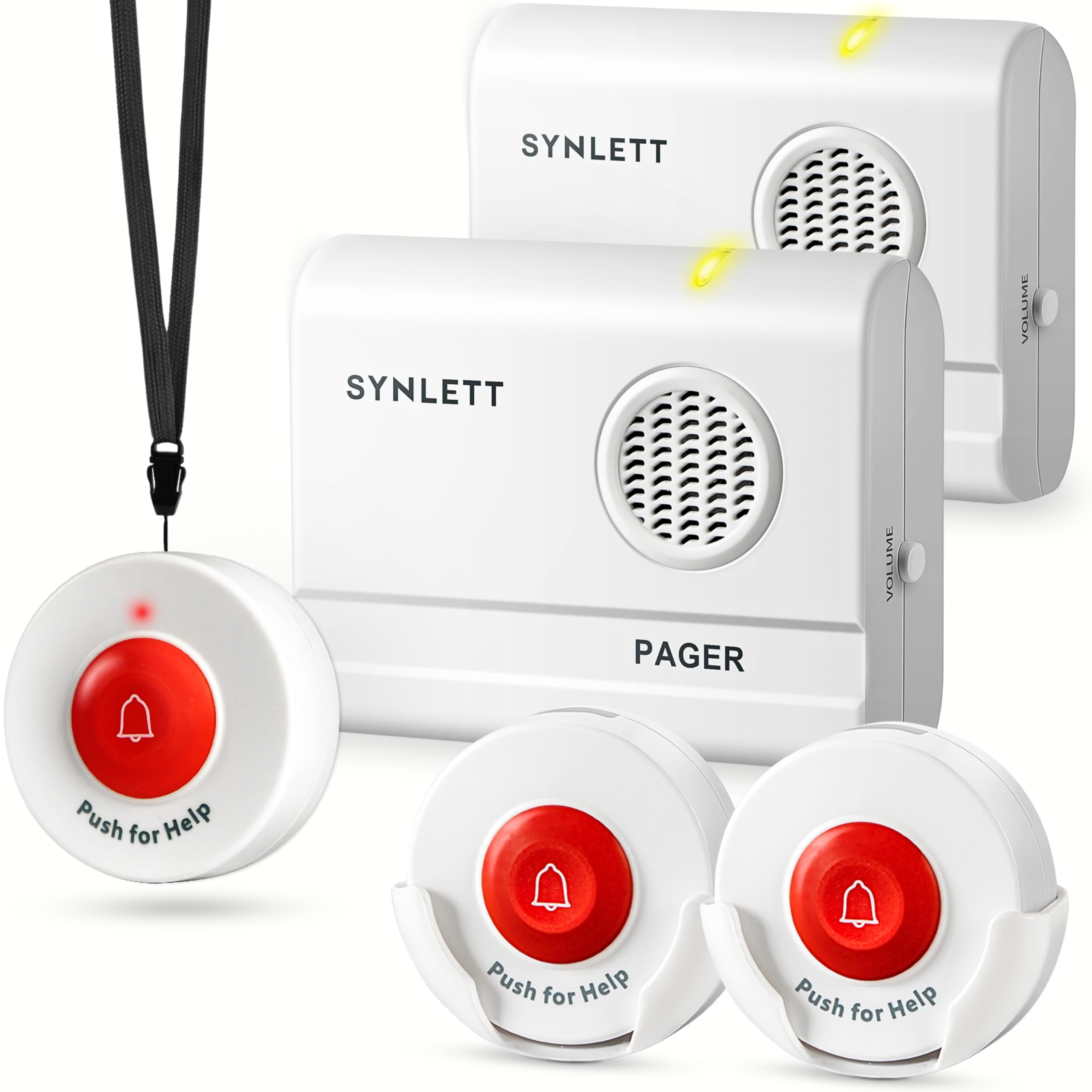 Caregiver Pager Wireless Call Buttons for Elderly Monitoring SOS Alert System Portable Alarm for Nurse Call Seniors Patients Emergency Home