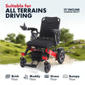 DX08 Rubicon - Puncture-Free Wheels Electric Wheelchair with Long Range Batteries, Powerful 500W Motors, All Terrain (Longest Range)