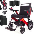 16" Big Front Wheel Electric Wheelchair, 19.7” Seat Width All Terrain Foldable Power Wheelchairs, Motorized Wheel Chair for Adults 330lbs, Dual Brakes, Rear Control Included, Led Light, Backpack