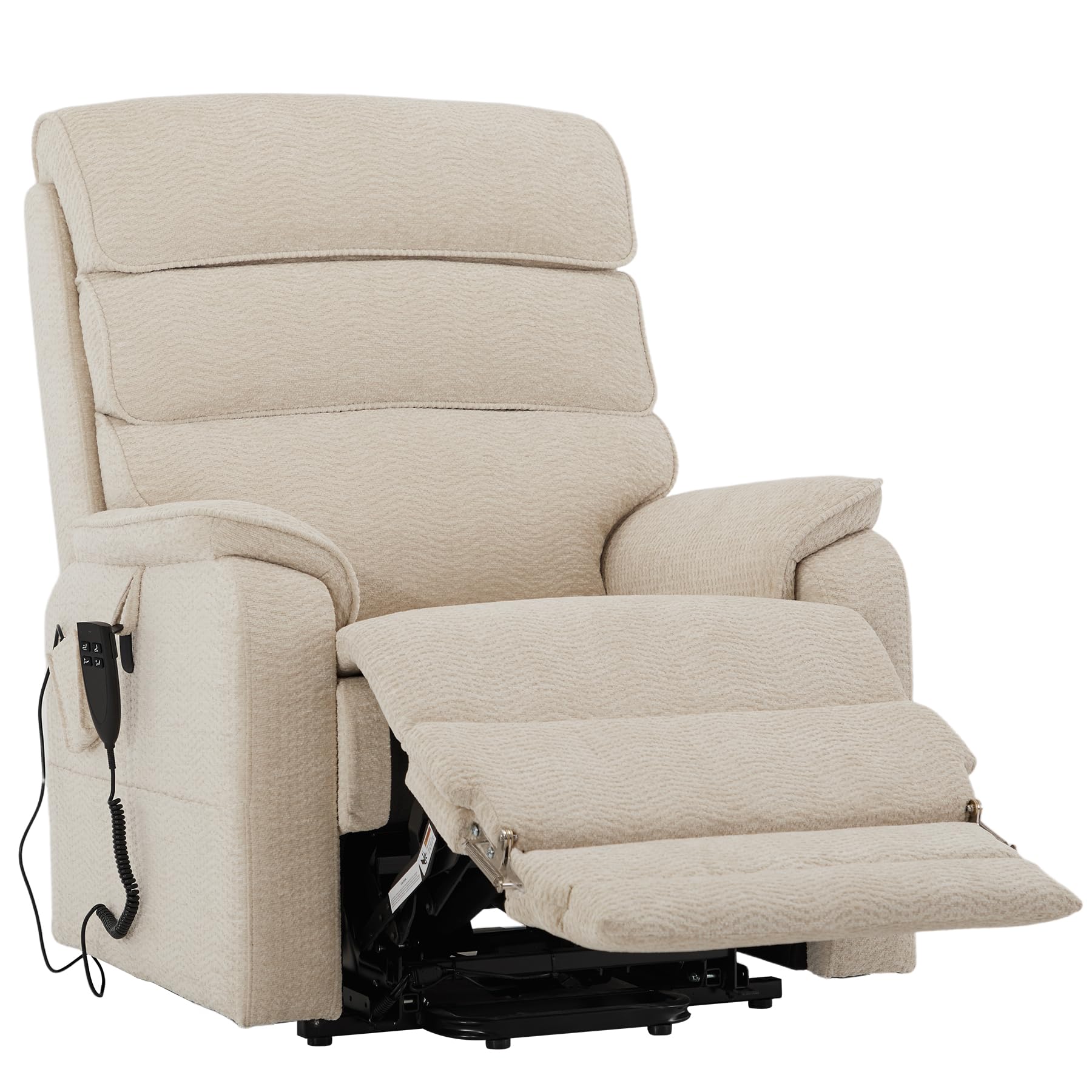 DYNOX Big Tall Man Large-Wide Power Dual Motor Lift Recliners Chairs for Elderly Lay Flat Lift Chair with Infinite Positions, Heat & Massage, Supports 400 LBS(9298L,Faux Leather,Brown)