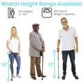 Vive Folding Cane - Foldable Walking Cane for Men, Women - Fold-up, Collapsible, Lightweight, Adjustable, Portable Hand Walking Stick - Balancing Mobility Aid - Comfortable Ergonomic Handle
