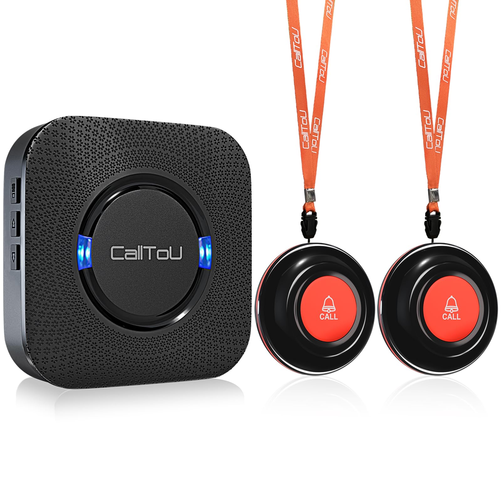 CallToU Caregiver Pager Wireless Call Bell Alert Button for Seniors/Elderly/Patients 1 Plugin Receiver 1 Waterproof Transmitter
