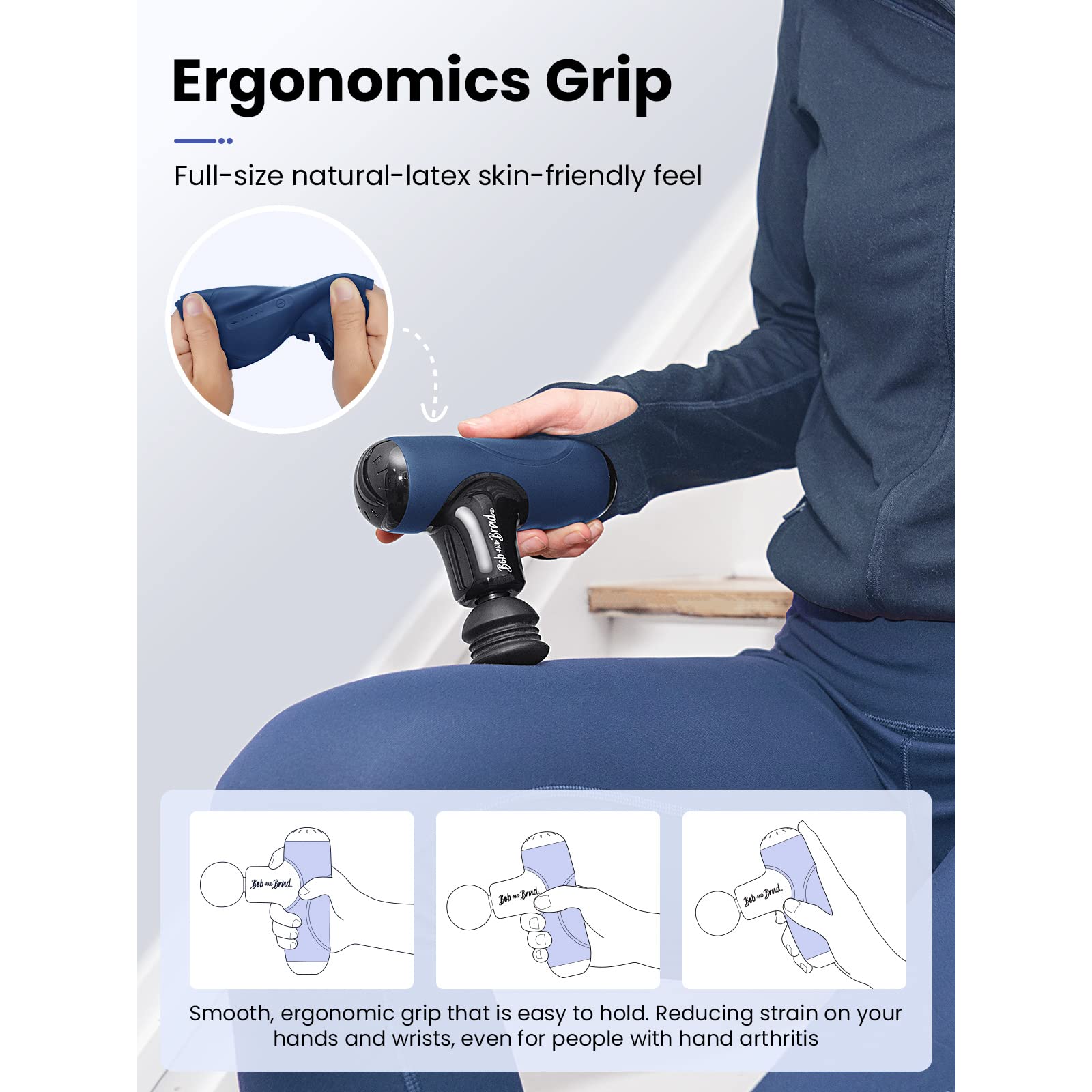 BOB AND BRAD Q2 Pro Mini Massage Gun with Heat and Cold Head,Pocket-Sized Deep Tissue Massager Gun,Portable Percussion Muscle Massager Gun, Ultra Small&Quiet Muscle Massage Gun