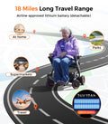 Foldable Electric Wheelchair for Adults & Seniors, Power Wheelchair Walker Combo with Height-Adjustable Handles, Airline Approved, Travel Size, 18 Miles Range, Paiseec W1 Motorized Wheelchair, Grey