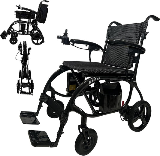 2025 New 100% Carbon Fiber Electric Wheelchairs for Adults Seniors Foldable Ultra Lightweight(27.9 lbs) Power Motorized Wheelchair Airline Approved 10 Miles Portable Compact for Travel