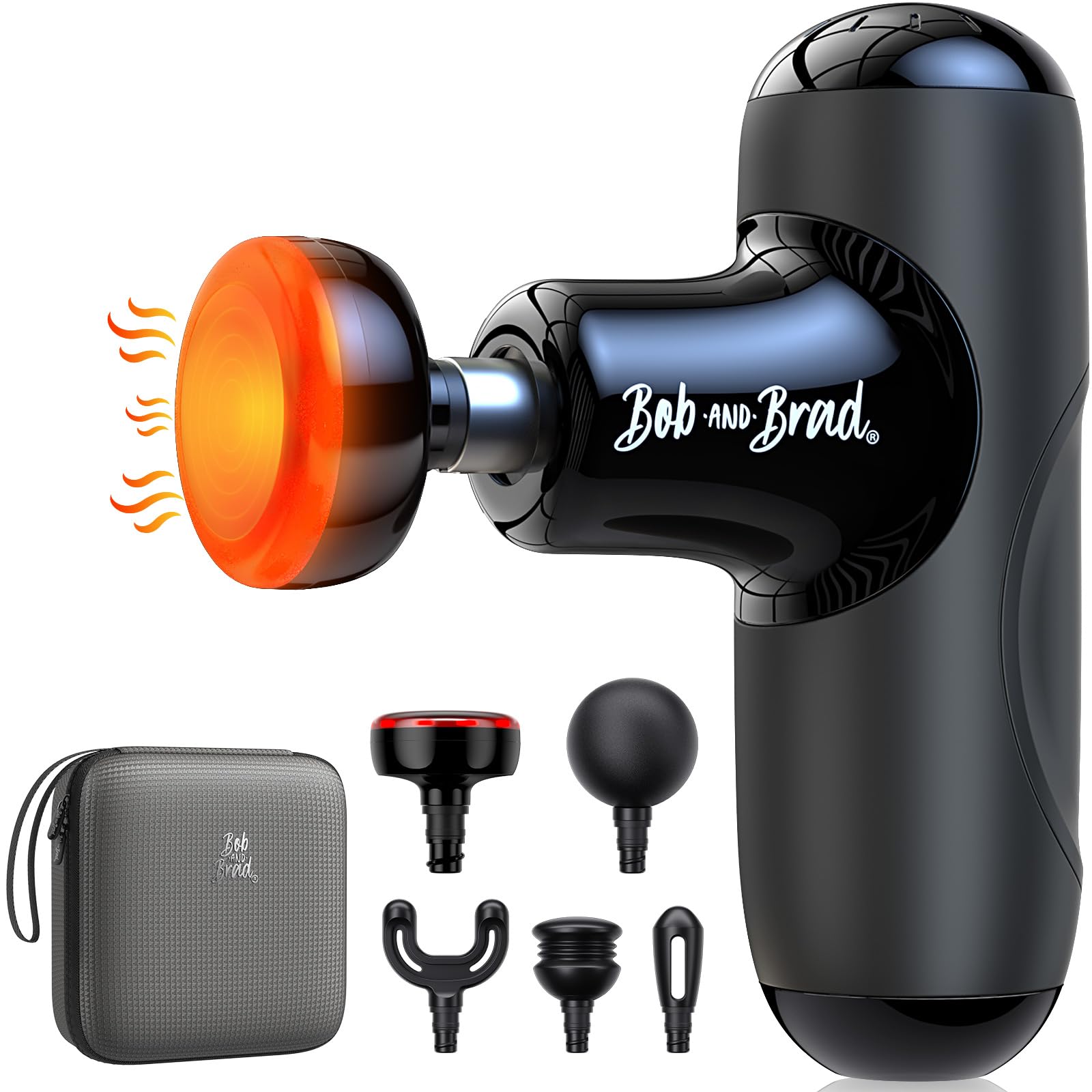 BOB AND BRAD Q2 Pro Mini Massage Gun with Heat and Cold Head,Pocket-Sized Deep Tissue Massager Gun,Portable Percussion Muscle Massager Gun, Ultra Small&Quiet Muscle Massage Gun